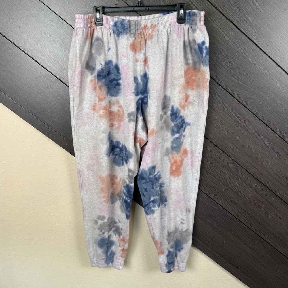 PINK Victoria's Secret Women's XL Tie Dye Jogger Sweatpants Gray Blue Pink